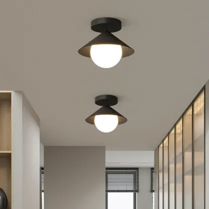 Modern Glass Semi-Flush Mount Ceiling Light for Home Image - 1