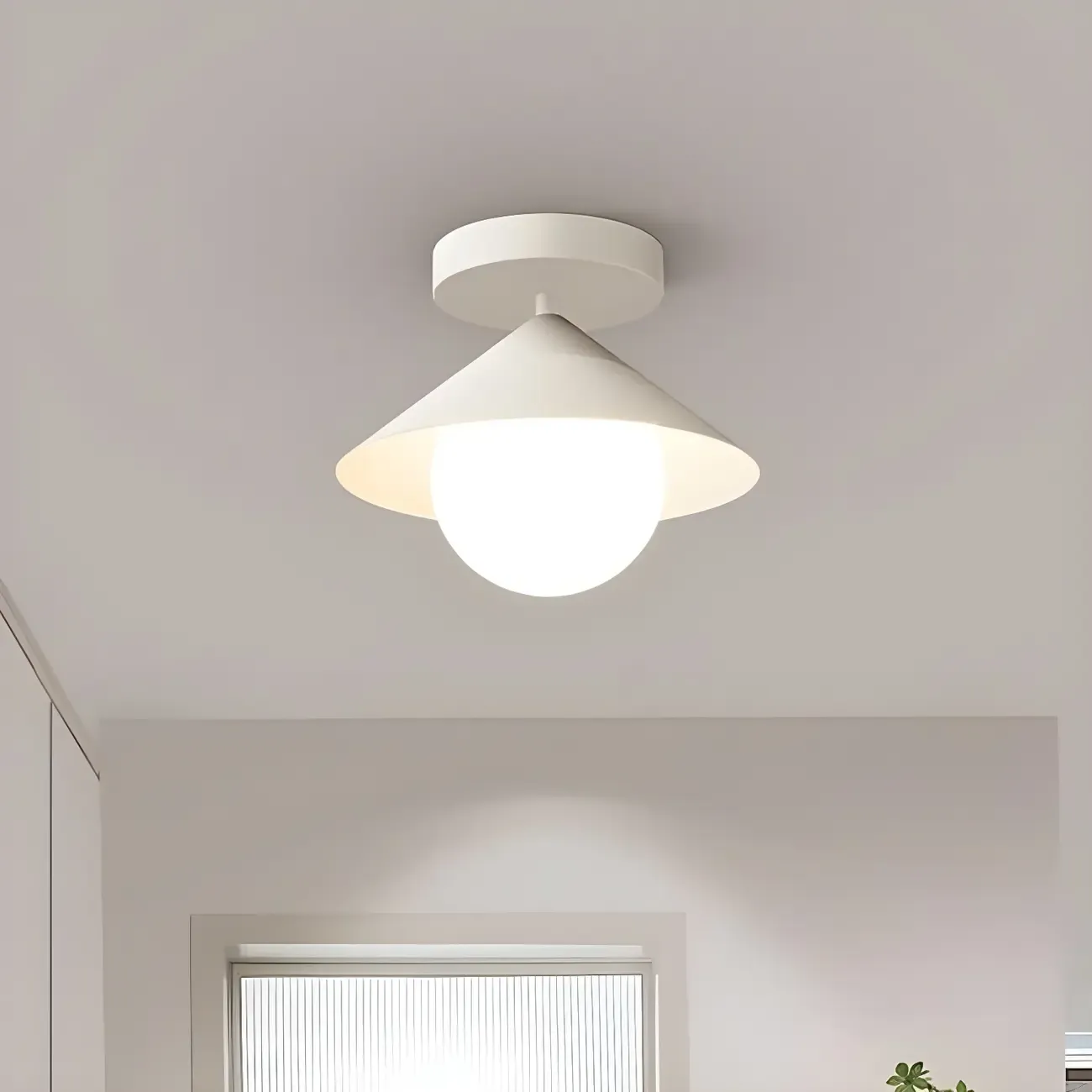 Modern Glass Semi-Flush Mount Ceiling Light for Home Decor | HomeyFad