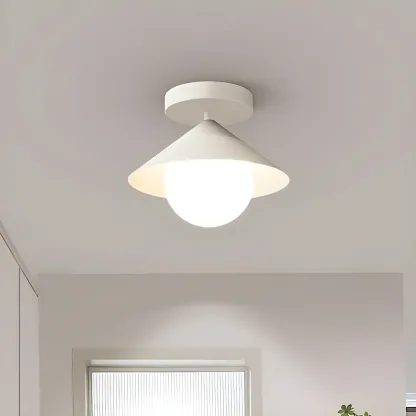Modern Glass Semi-Flush Mount Ceiling Light for Home Image - 3