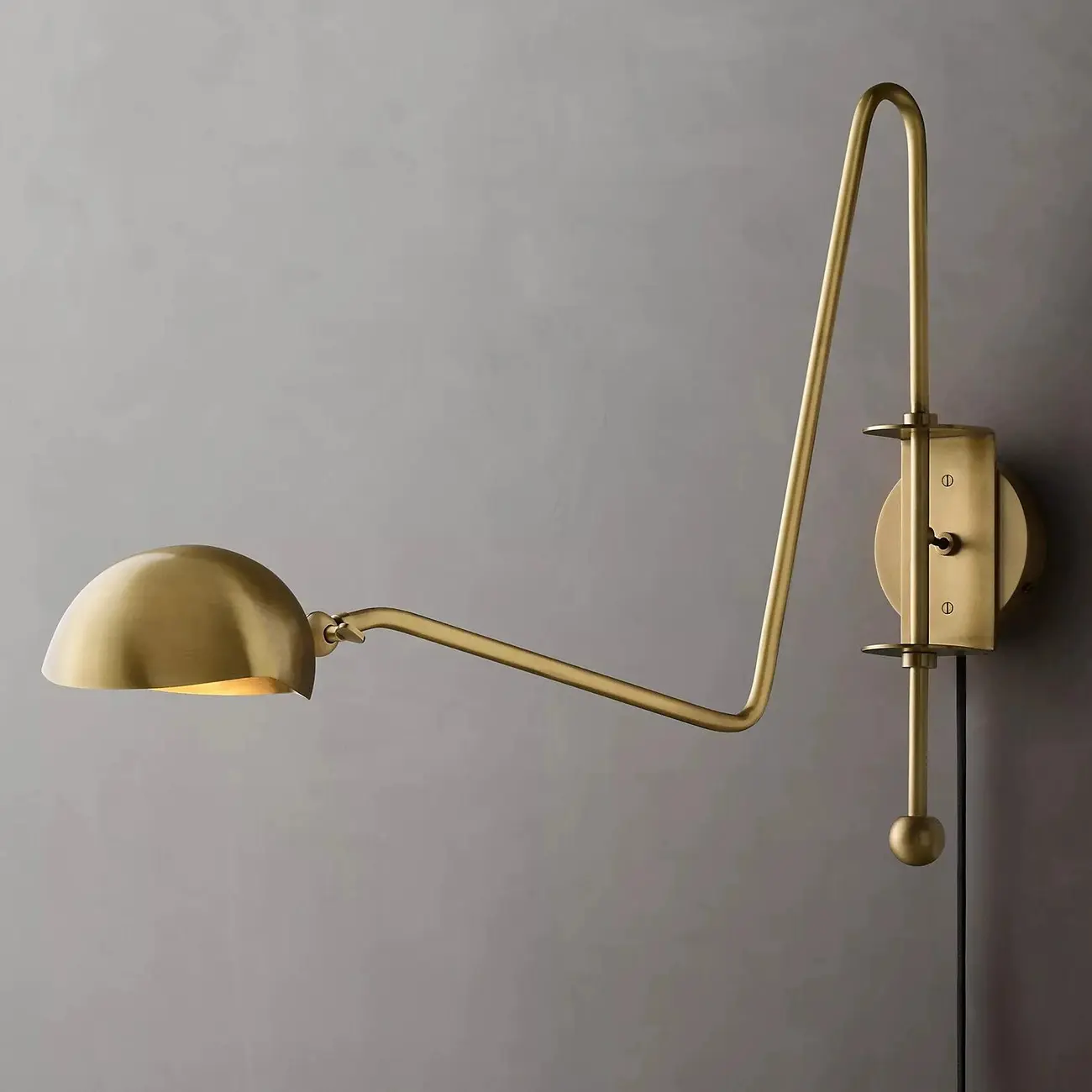 1-Light Copper Shade Swing Arm Wall Light Image - 1 | homeyfad
