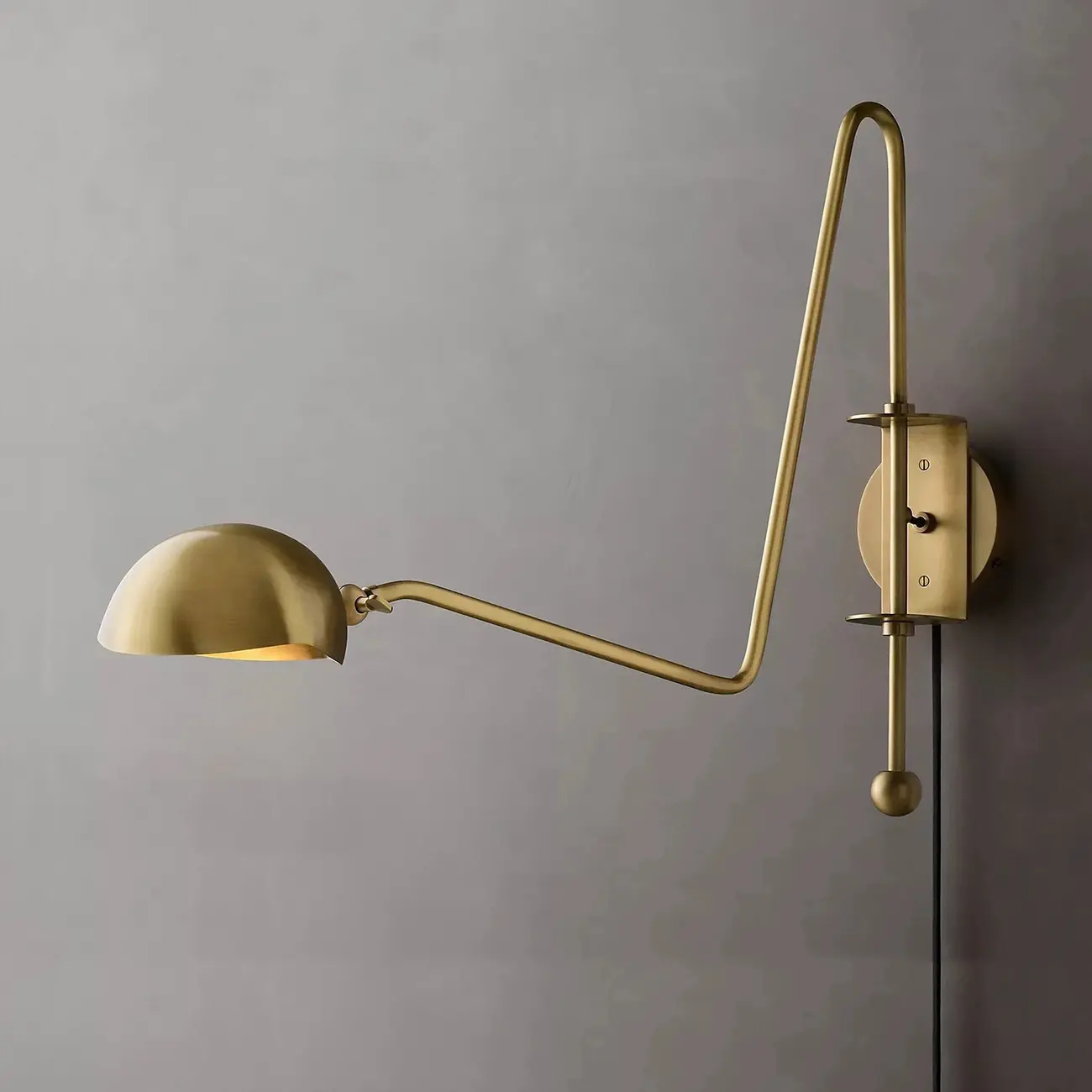 1-Light Copper Shade Swing Arm Wall Light Image - 4 | homeyfad