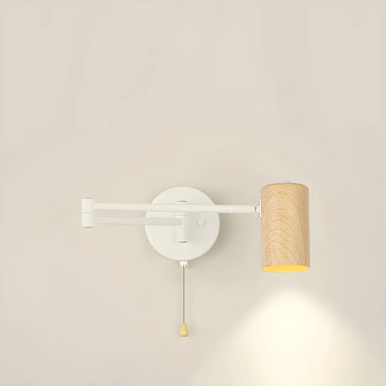 Minimalist Metal Cylindrical Swing Arm Wall Light Image - 3 | homeyfad