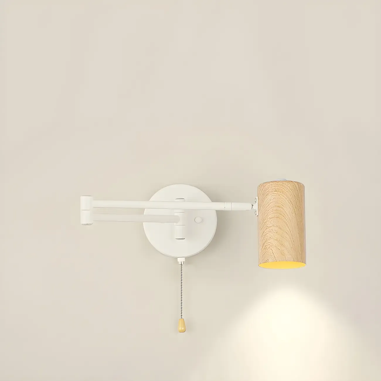 Minimalist Metal Cylindrical Swing Arm Wall Light Image - 3