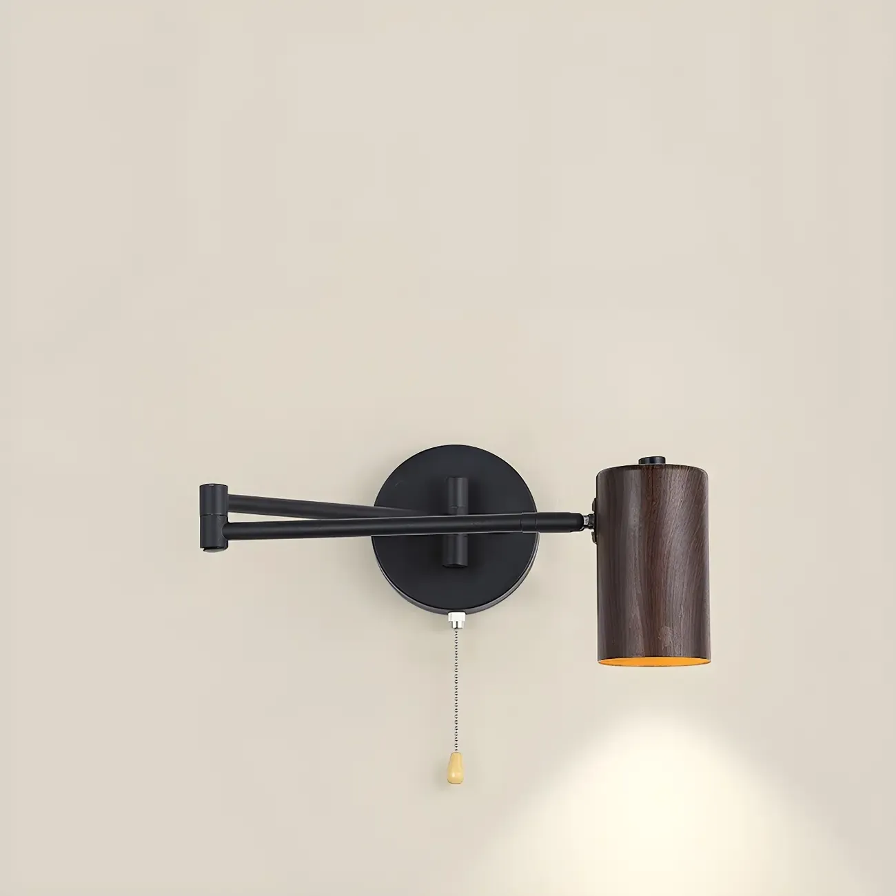 Minimalist Metal Cylindrical Swing Arm Wall Light Image - 4