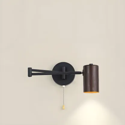 Minimalist Metal Cylindrical Swing Arm Wall Light Image - 4