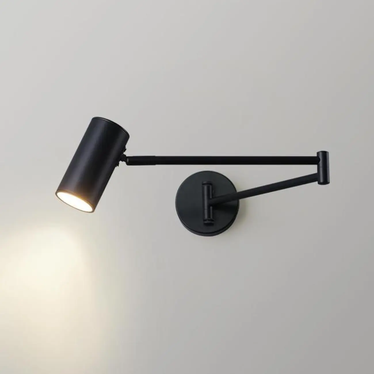 Minimalist Metal Cylindrical Swing Arm Wall Light Image - 5 | homeyfad
