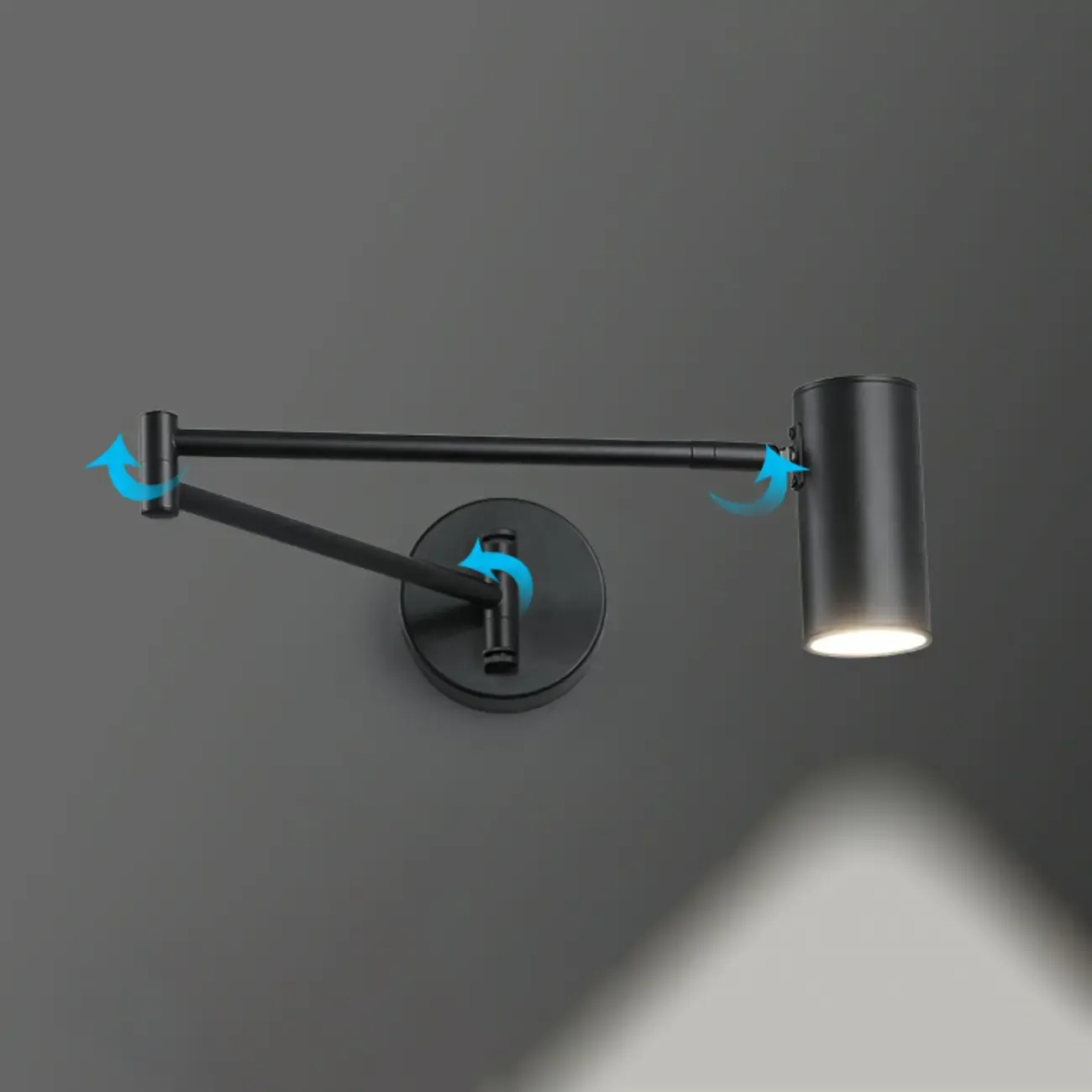 Minimalist Metal Cylindrical Swing Arm Wall Light Image - 13