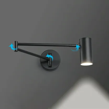 Minimalist Metal Cylindrical Swing Arm Wall Light Image - 13