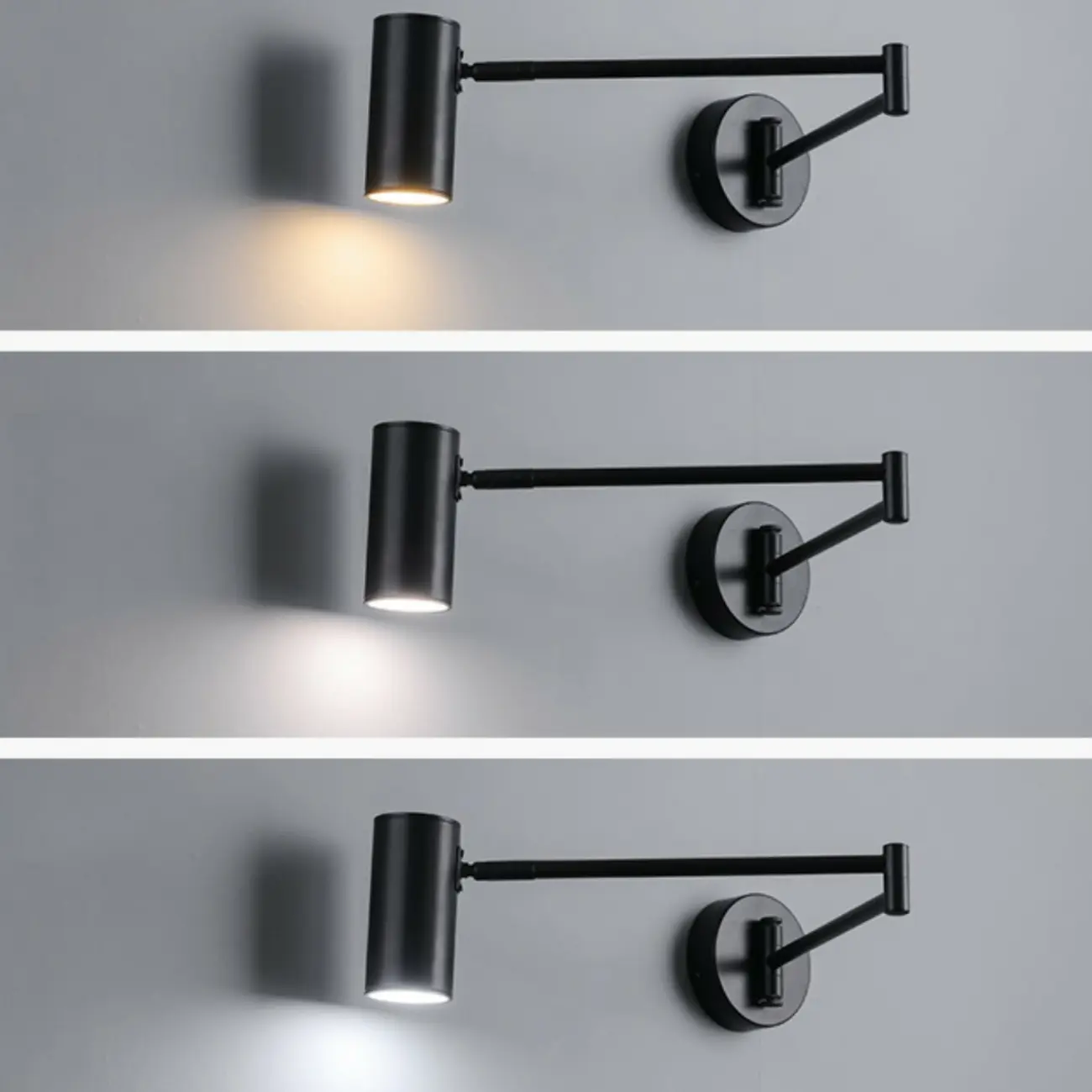 Minimalist Metal Cylindrical Swing Arm Wall Light Image - 14 | homeyfad