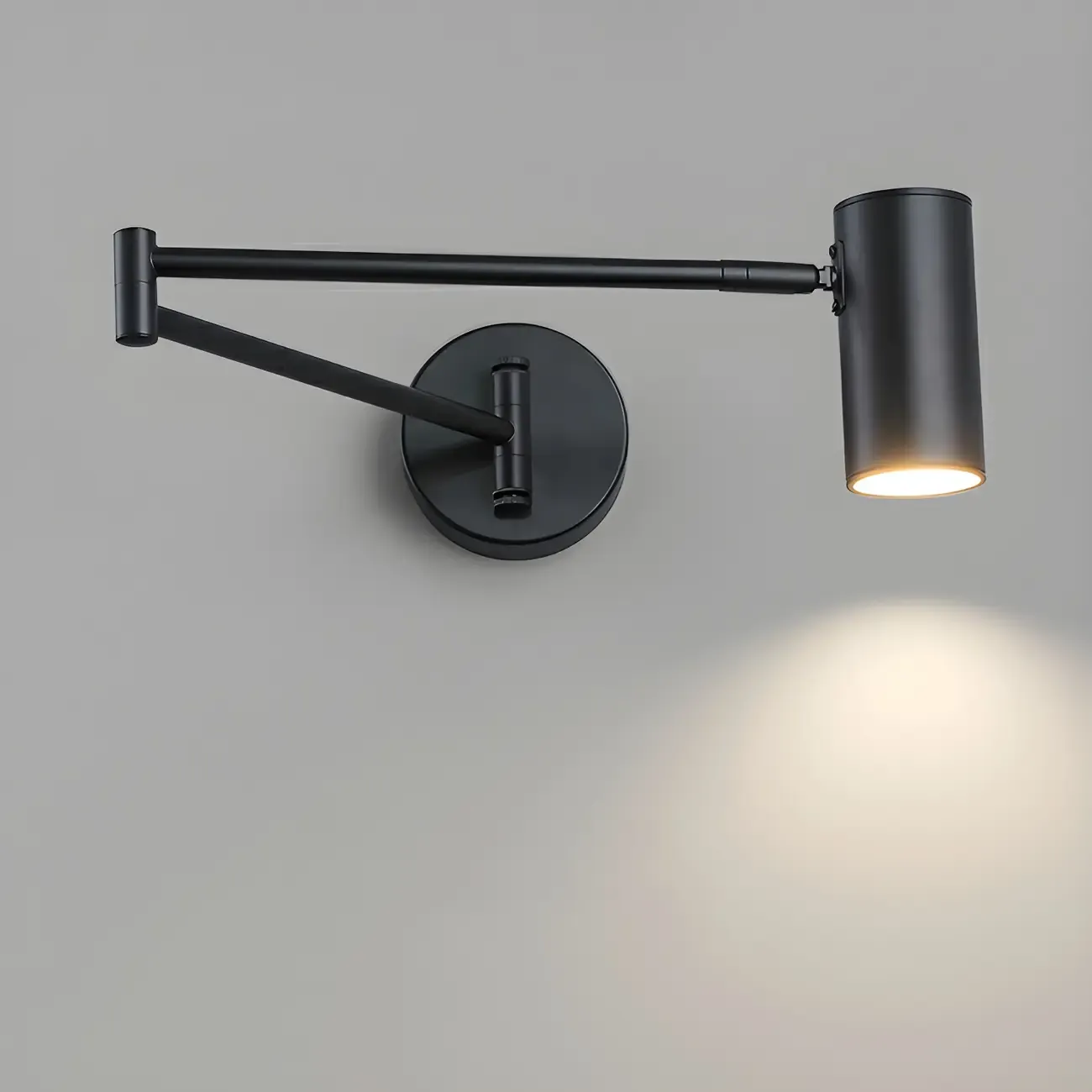 Minimalist Metal Cylindrical Swing Arm Wall Light Image - 15
