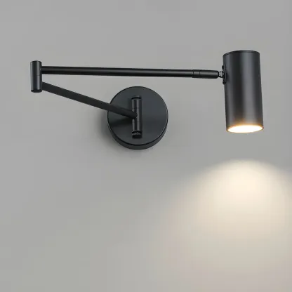 Minimalist Metal Cylindrical Swing Arm Wall Light Image - 15