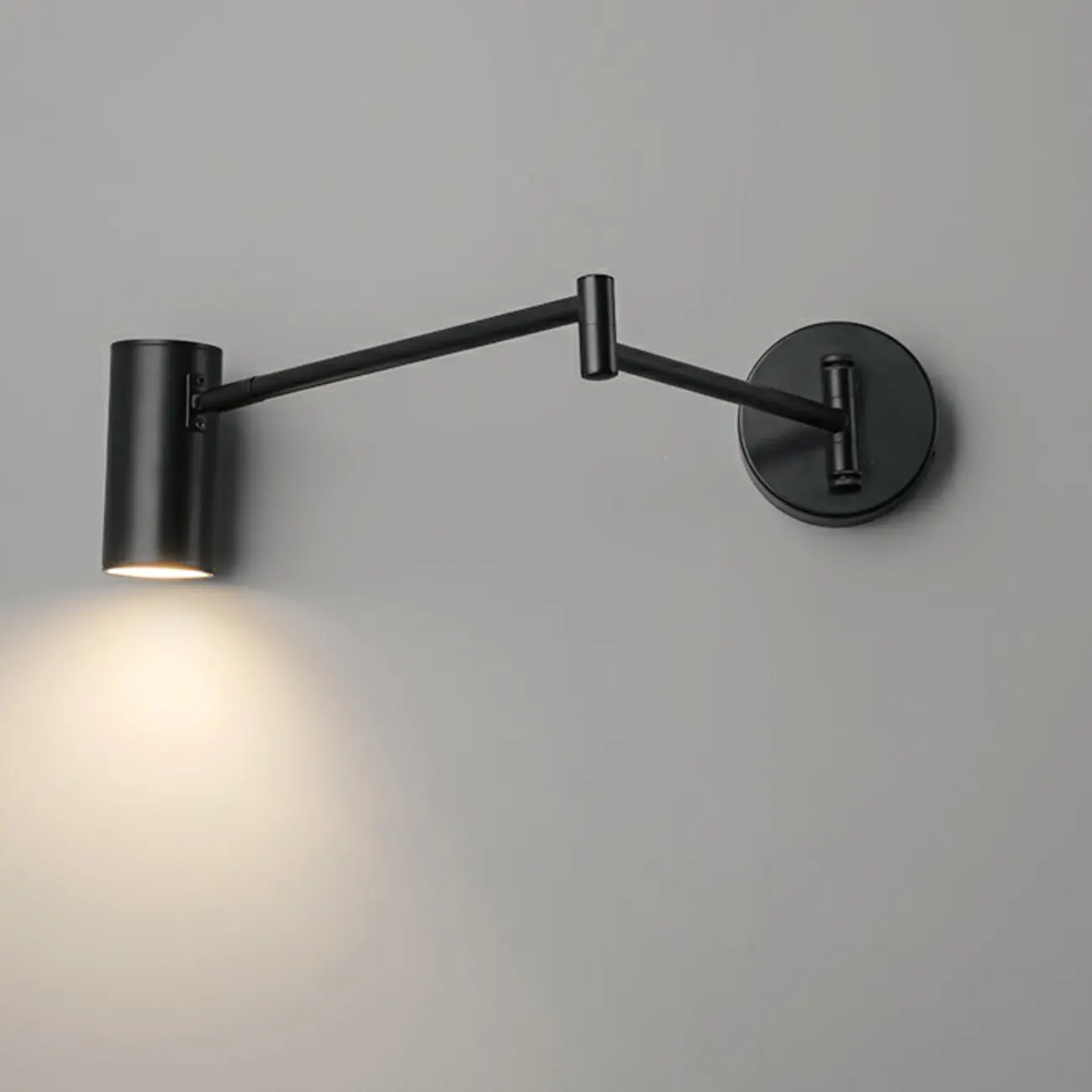 Minimalist Metal Cylindrical Swing Arm Wall Light Image - 17 | homeyfad