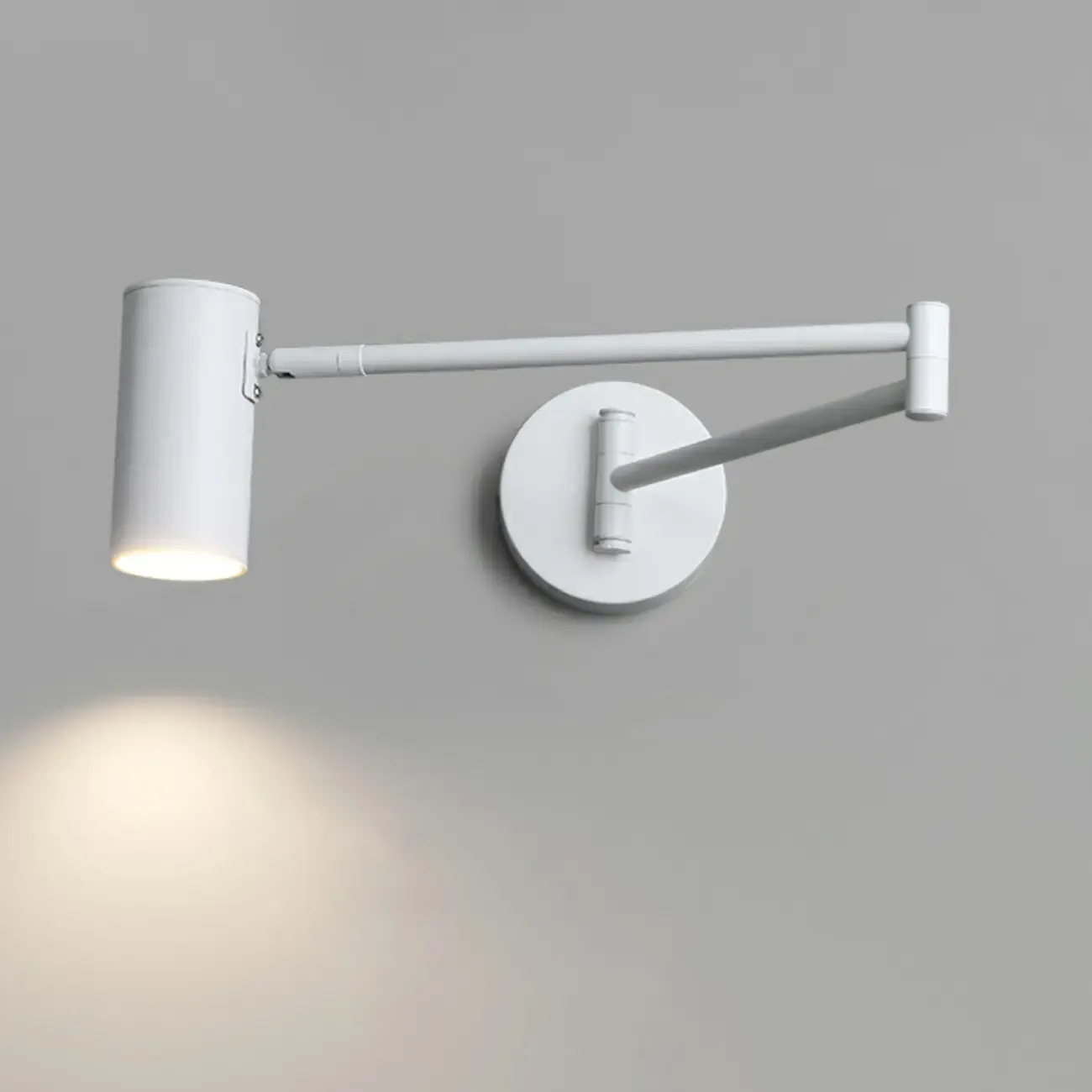 Minimalist Metal Cylindrical Swing Arm Wall Light Image - 18