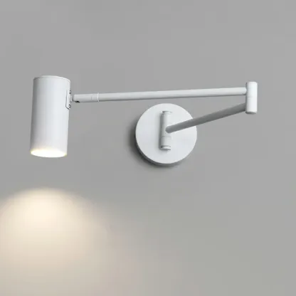 Minimalist Metal Cylindrical Swing Arm Wall Light Image - 18