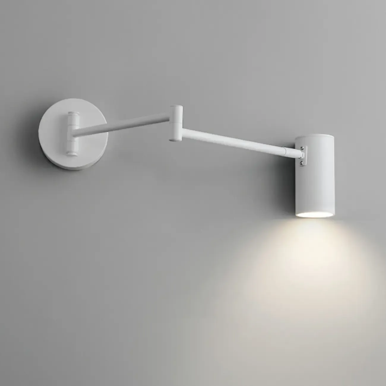 Minimalist Metal Cylindrical Swing Arm Wall Light Image - 19