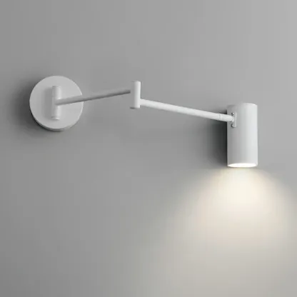 Minimalist Metal Cylindrical Swing Arm Wall Light Image - 19