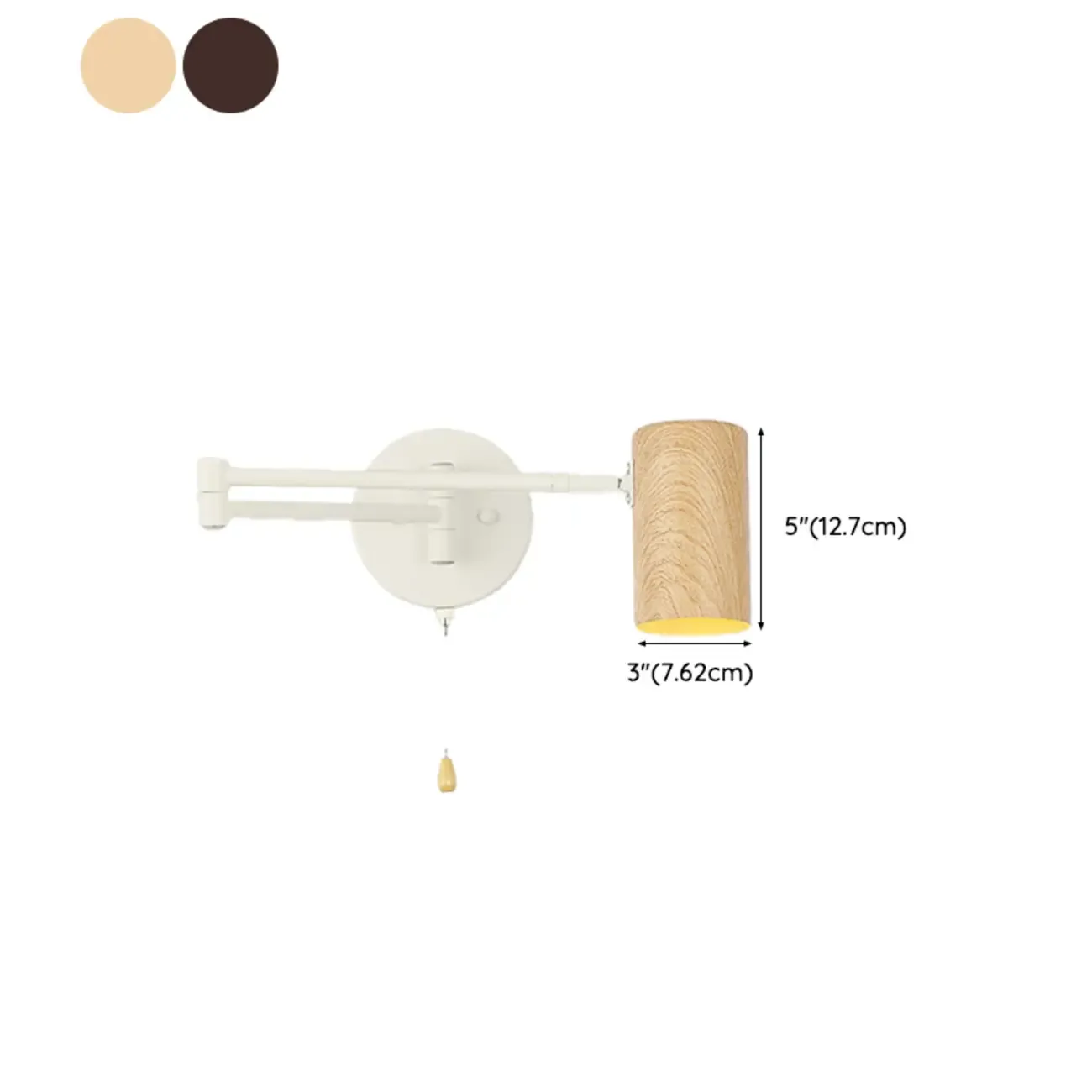 Minimalist Metal Cylindrical Swing Arm Wall Light Image - 21