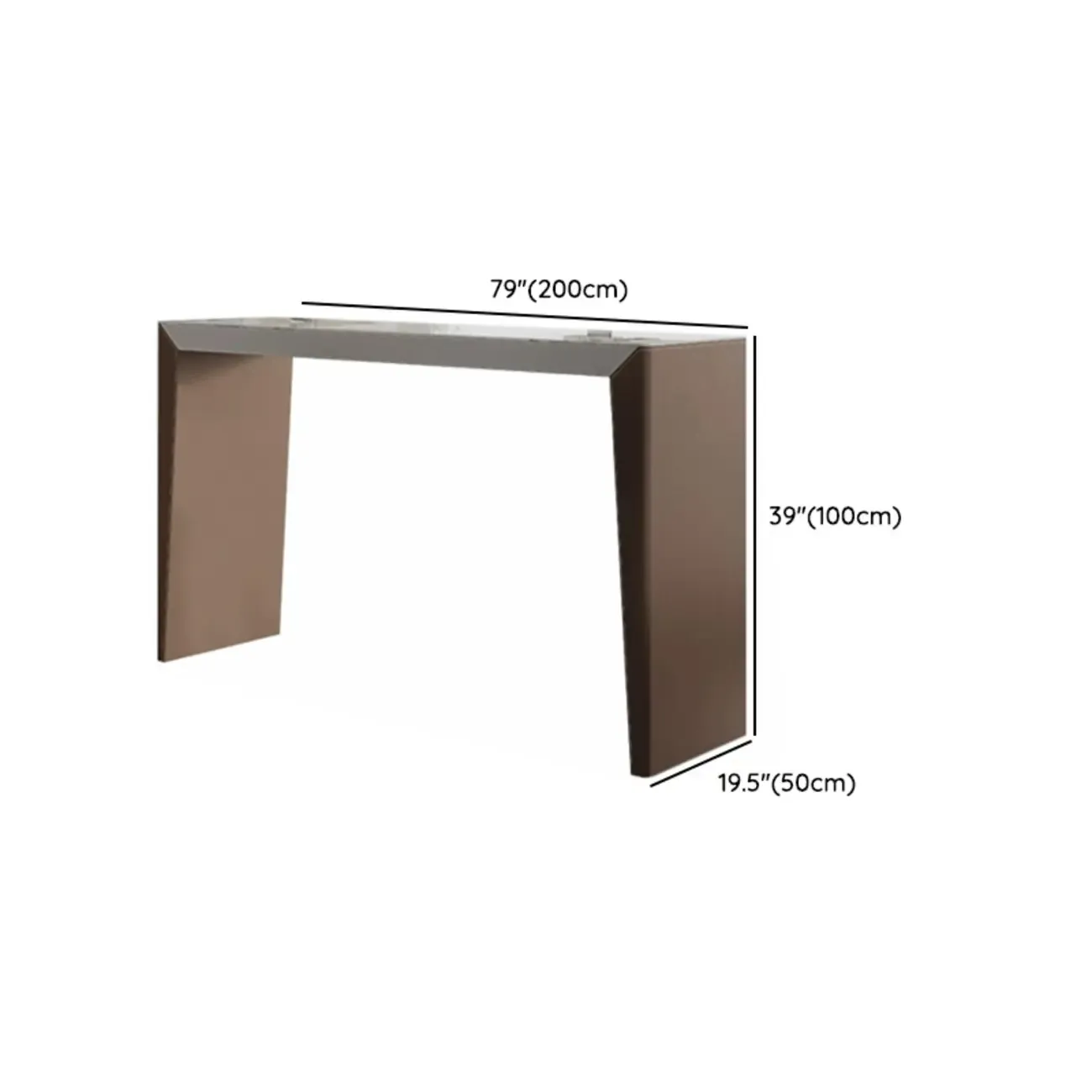 Stylish White Brown Stone Leather-Covered Leg Bar Tables Image - 12