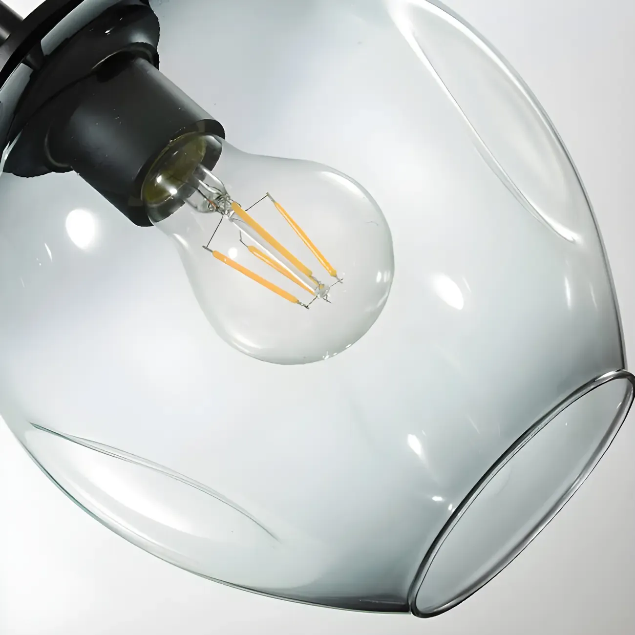 Industrial Sputnik Chandelier with Clear Blue Glass Globes Image - 12