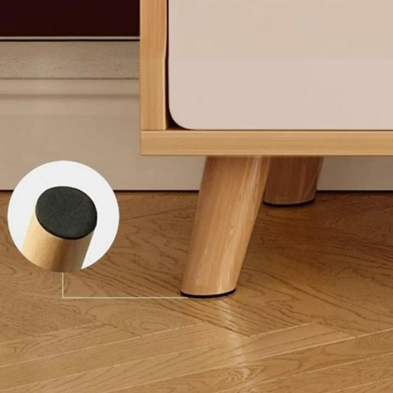 Modern Wood Open Storage TV Stand with Legs Image - 8 | homeyfad