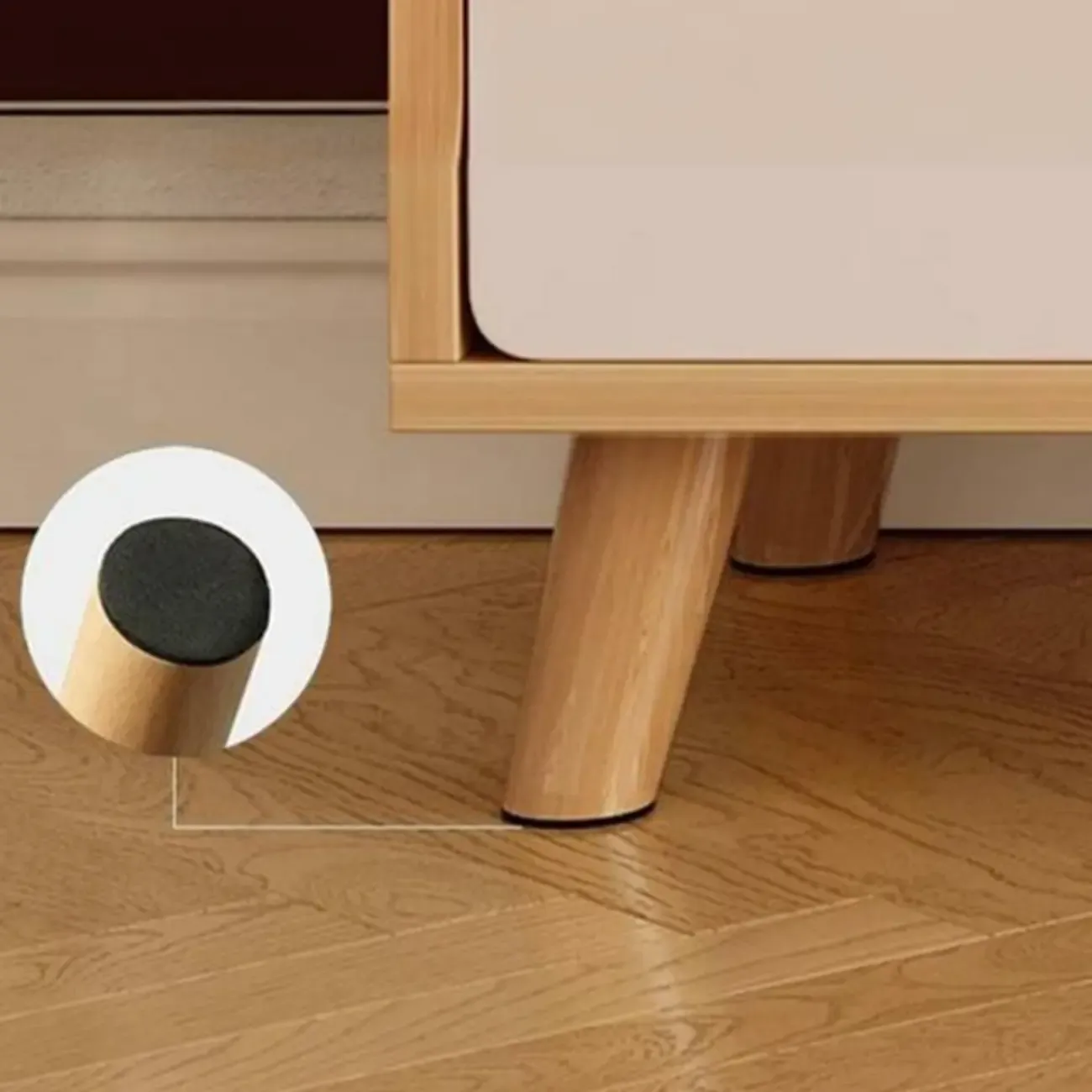 Modern Wood Open Storage TV Stand with Legs Image - 8