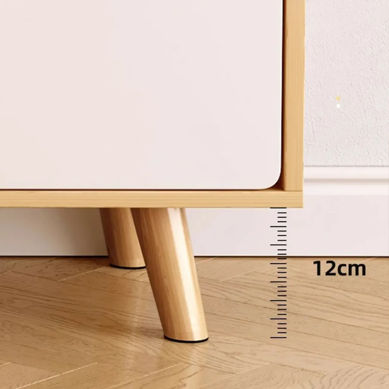 Modern Wood Open Storage TV Stand with Legs Image - 13