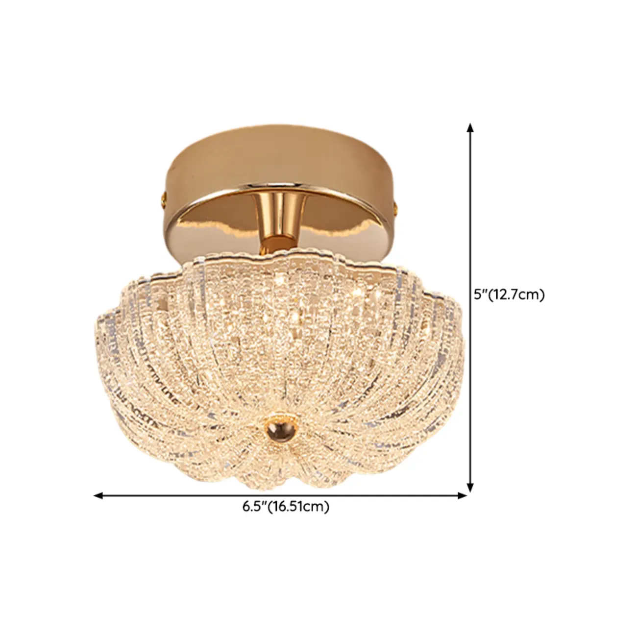 Elegant Gold Semi Flush Ceiling Light for Bedroom Lighting #size