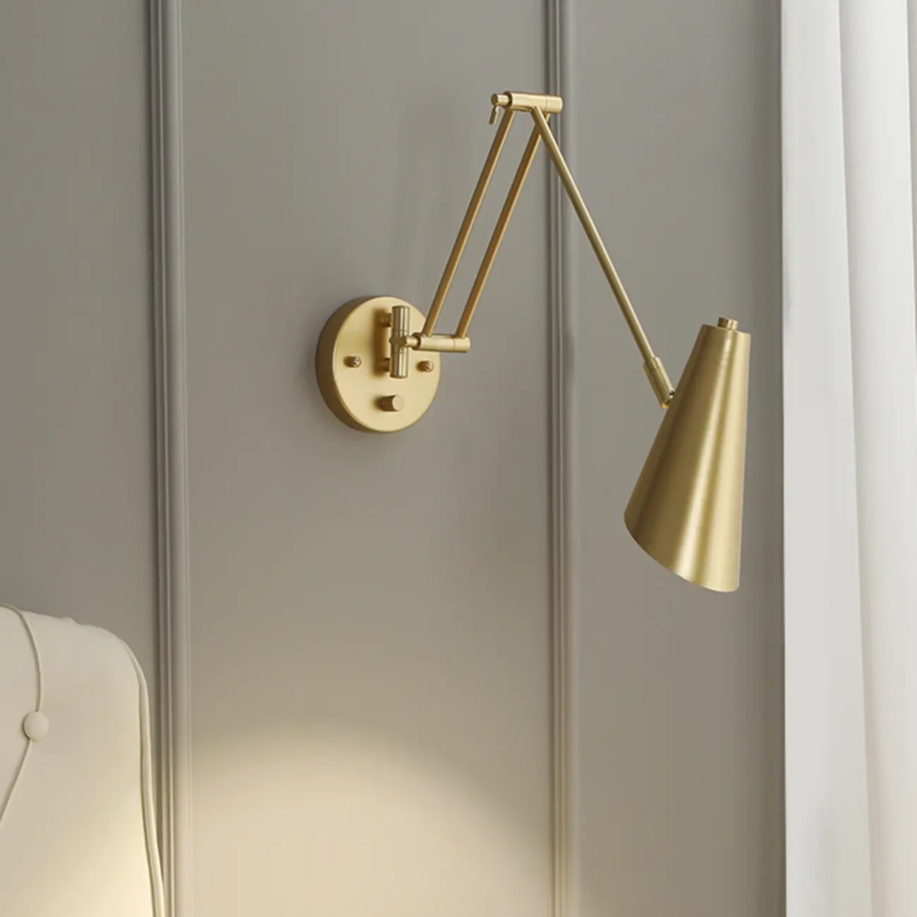 Natural Light Indoor Swing Arm Wall Sconce for Bedroom Decor Image - 1 | homeyfad