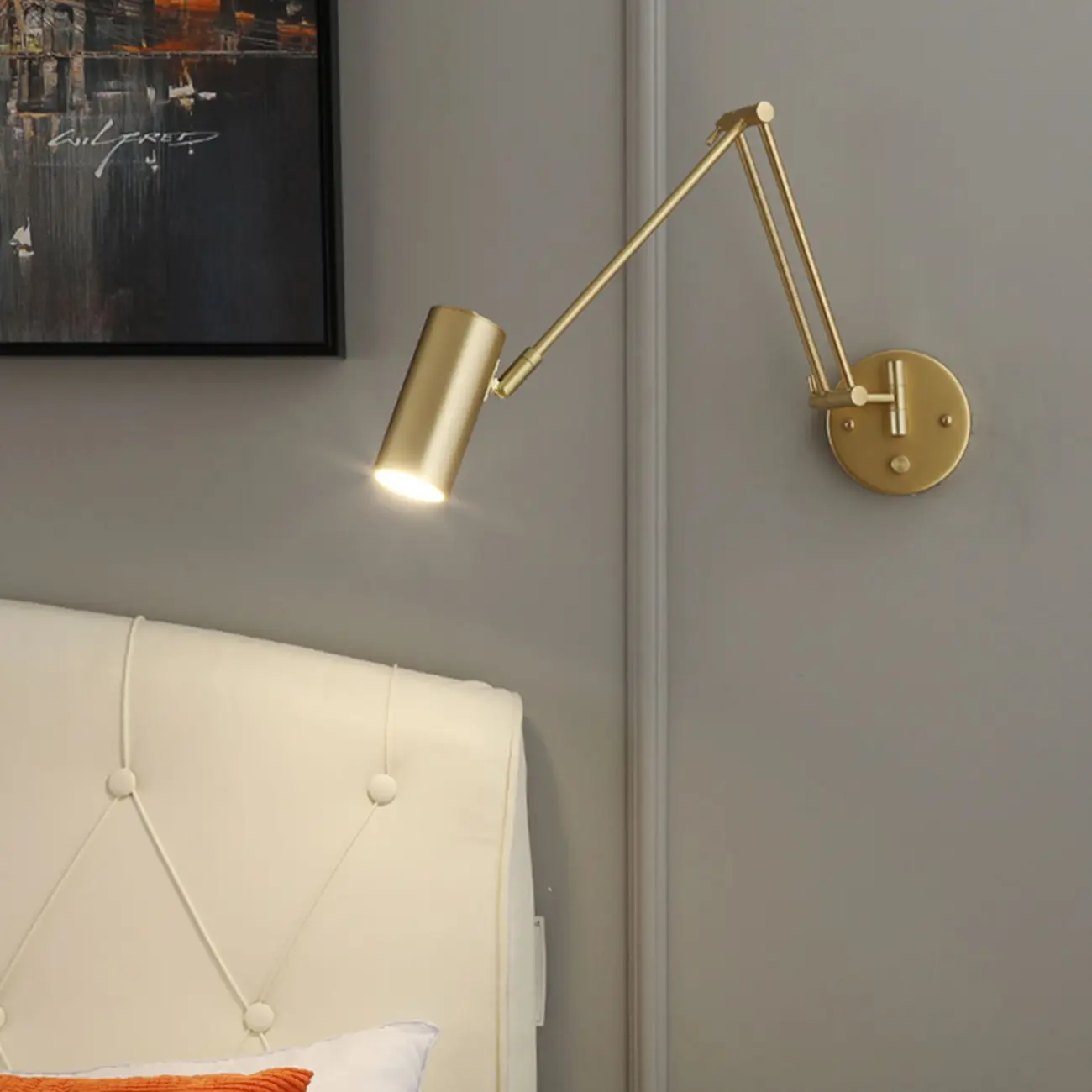 Natural Light Indoor Swing Arm Wall Sconce for Bedroom Decor Image - 3 | homeyfad