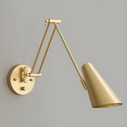 Natural Light Indoor Swing Arm Wall Sconce for Bedroom Decor Image - 10