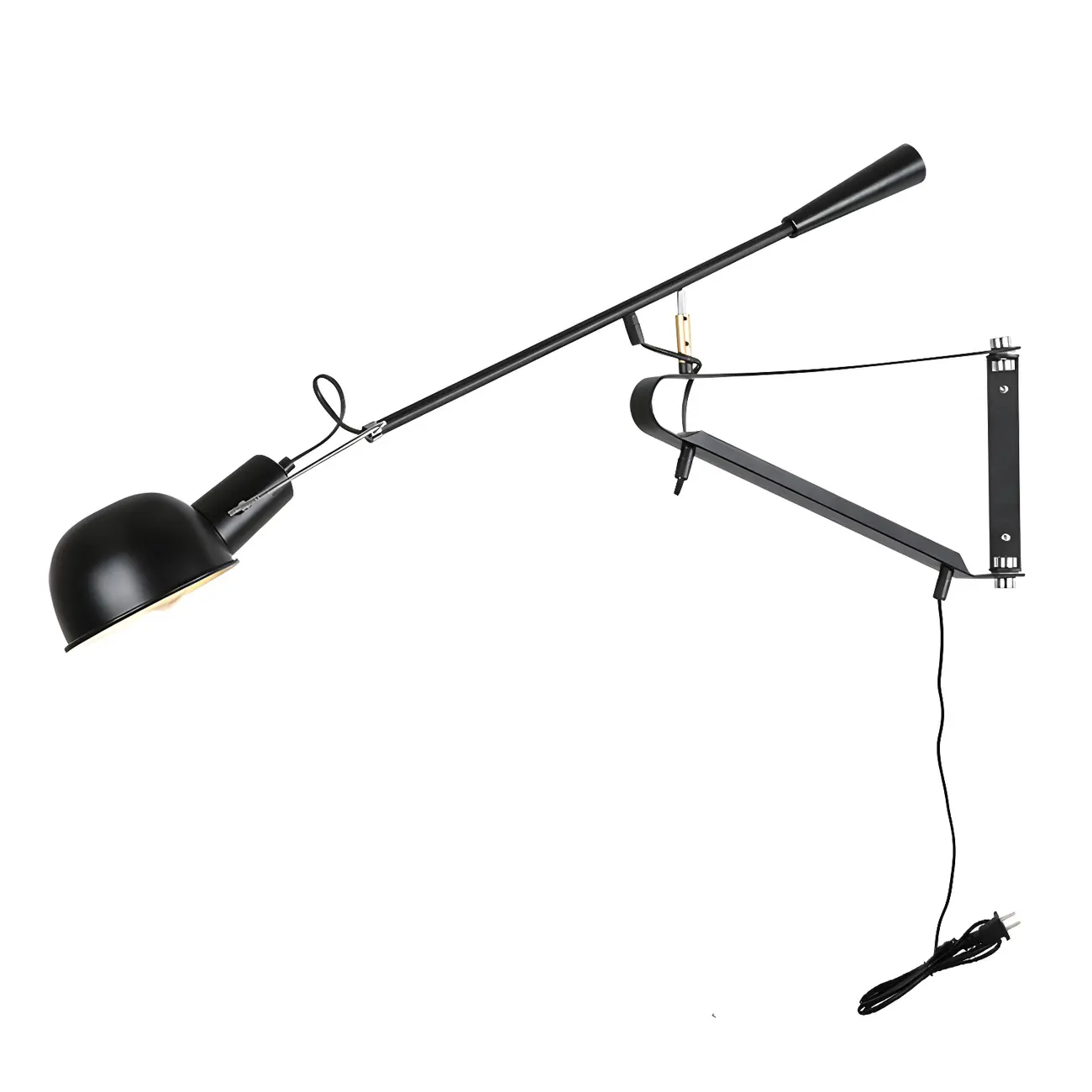 5.5-Inch Metal Black Adjustable Swing Arm Wall Light Image - 8 | homeyfad