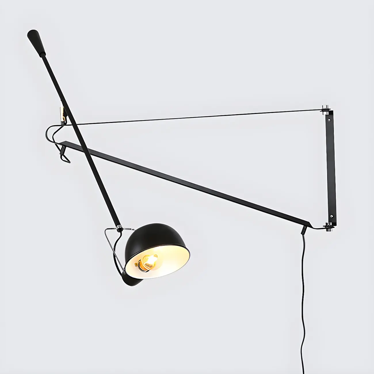 5.5-Inch Metal Black Adjustable Swing Arm Wall Light Image - 9 | homeyfad