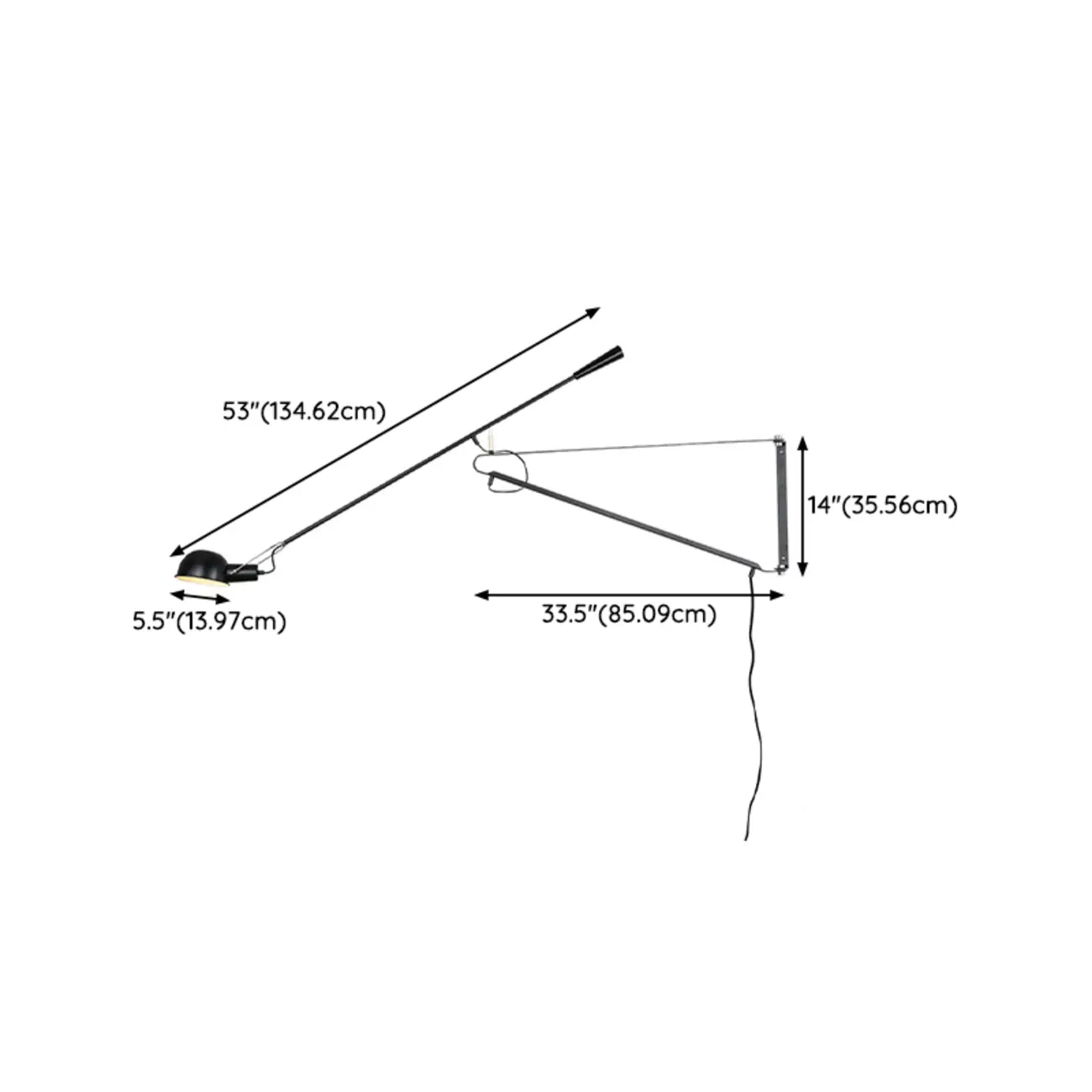 5.5-Inch Metal Black Adjustable Swing Arm Wall Light Image - 17 | homeyfad