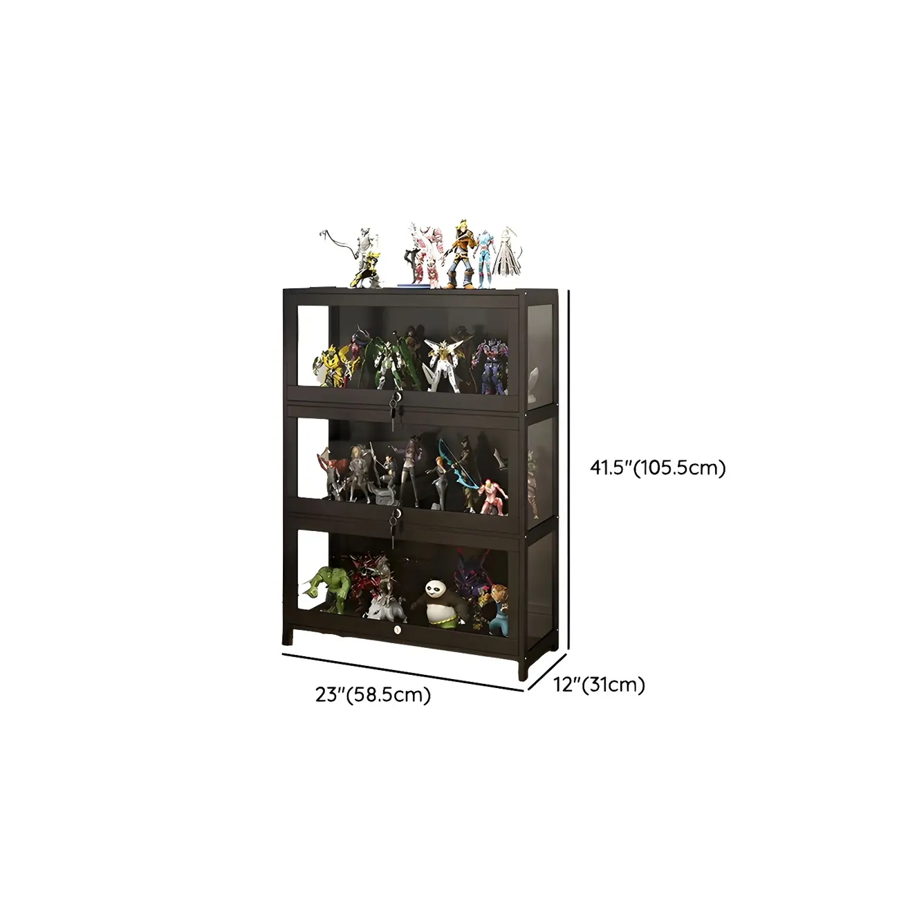 Contemporary Acrylic Wood Shelf Display Cabinet Black #size | homeyfad