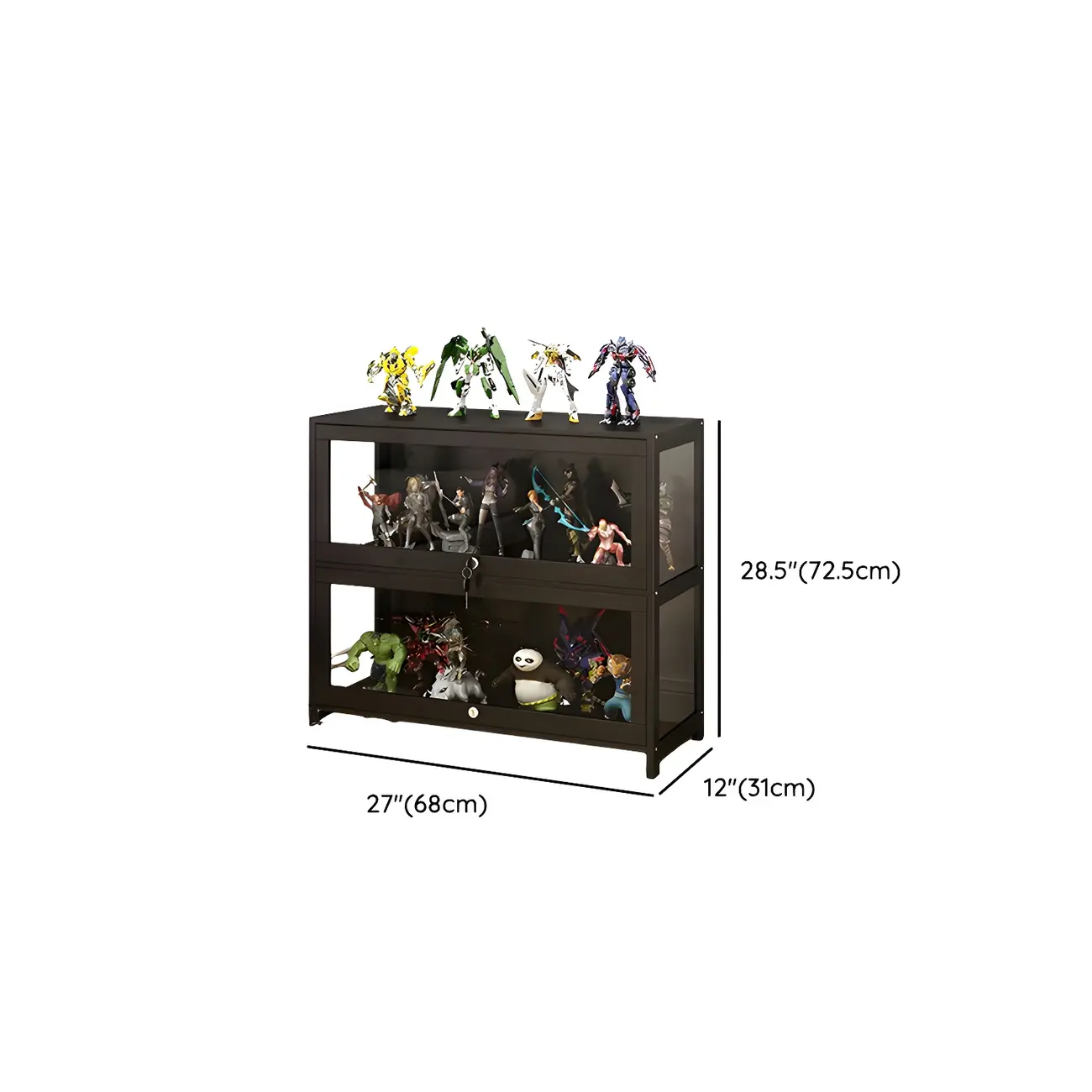 Contemporary Acrylic Wood Shelf Display Cabinet Black Image - 33 | homeyfad