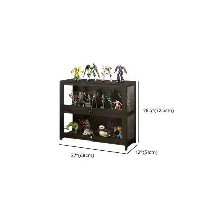 Contemporary Acrylic Wood Shelf Display Cabinet Black Image - 33
