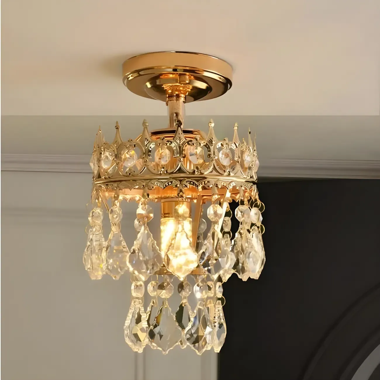 Elegant LED Semi-Flush Mount Ceiling Light for Living Room | HomeyFad