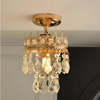 LED Elegant Semi-Flush Mount Ceiling Light for Living Room Image - 4