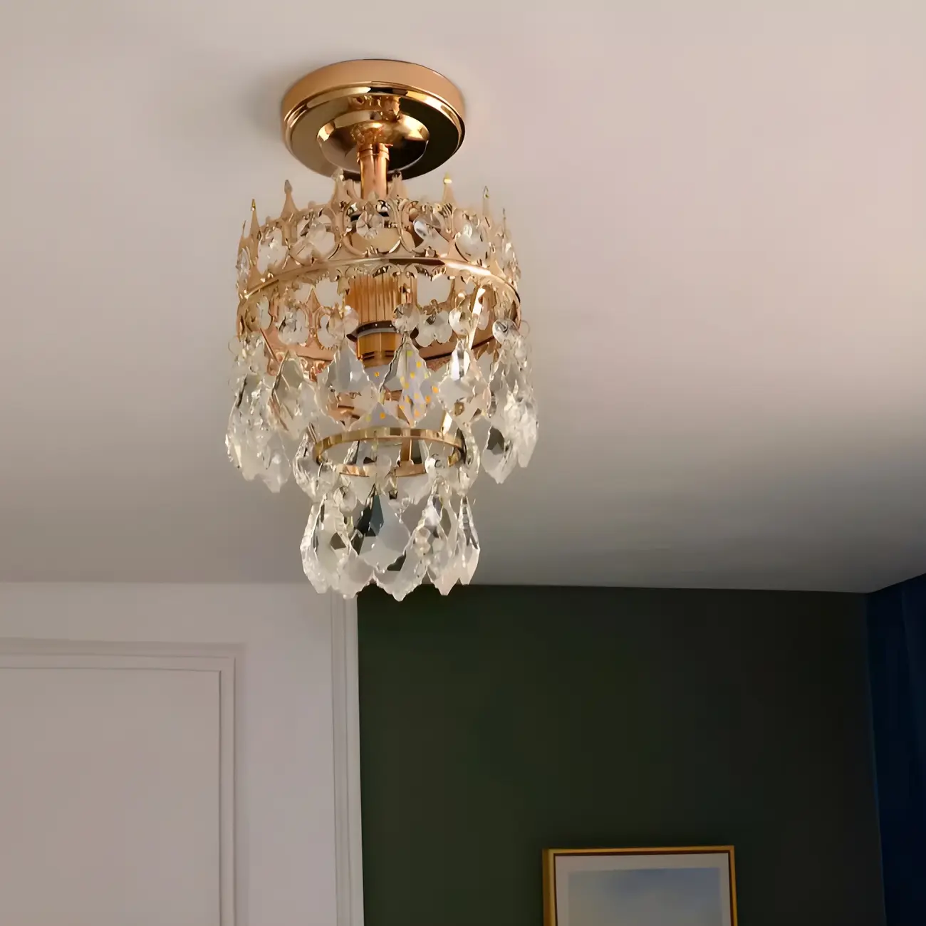 LED Elegant Semi-Flush Mount Ceiling Light for Living Room Image - 5 | homeyfad