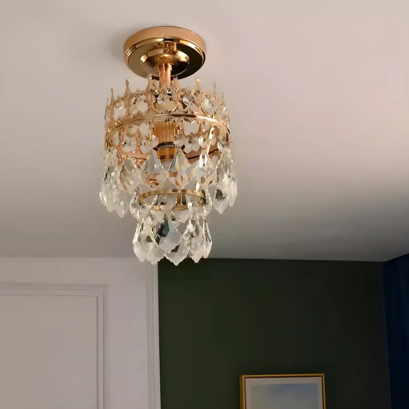 LED Elegant Semi-Flush Mount Ceiling Light for Living Room Image - 5