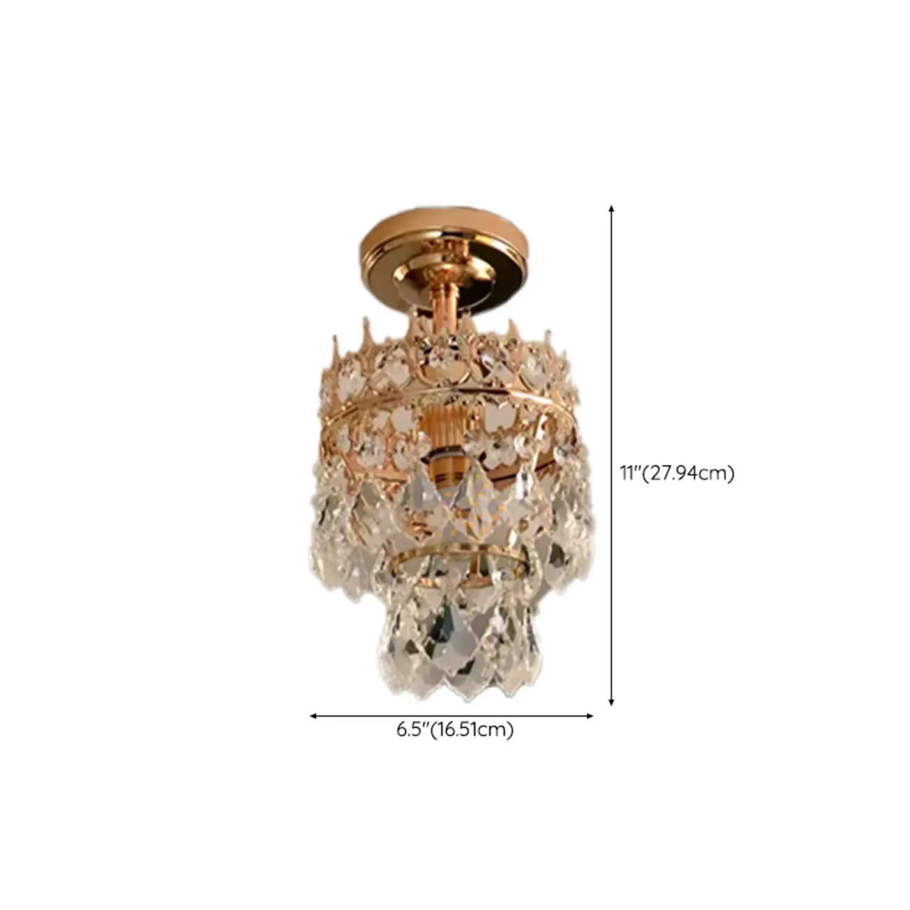 LED Elegant Semi-Flush Mount Ceiling Light for Living Room #size | homeyfad