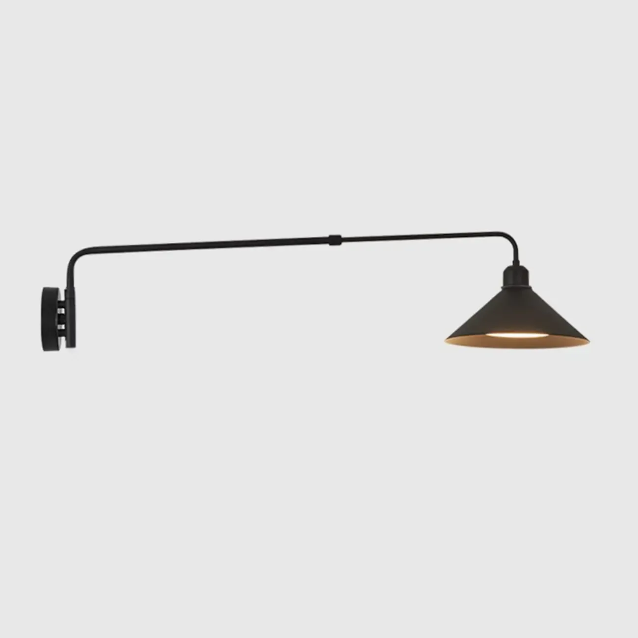Simple Black Metal Adjustable Swing Arm Wall Light Image - 6