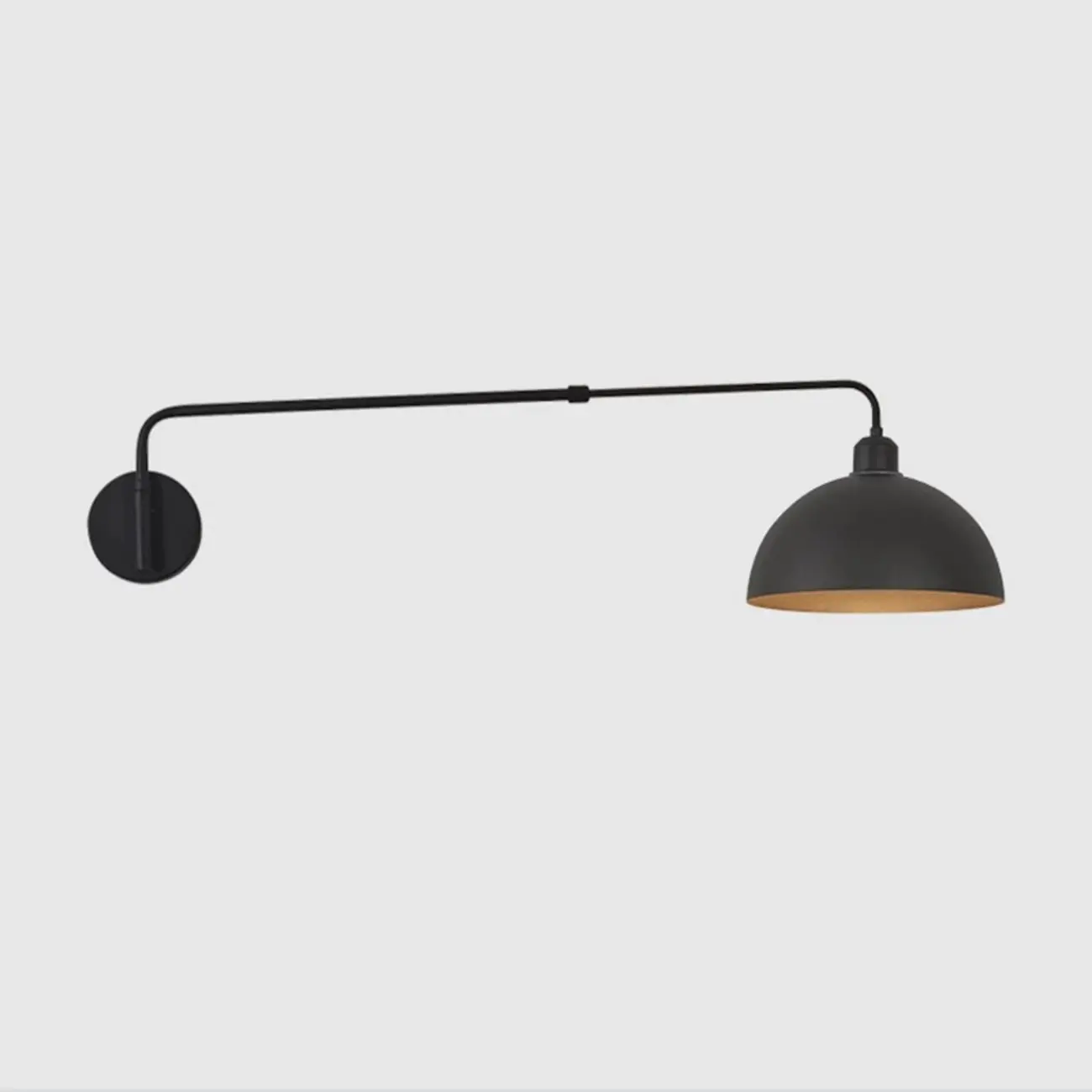 Simple Black Metal Adjustable Swing Arm Wall Light Image - 7 | homeyfad