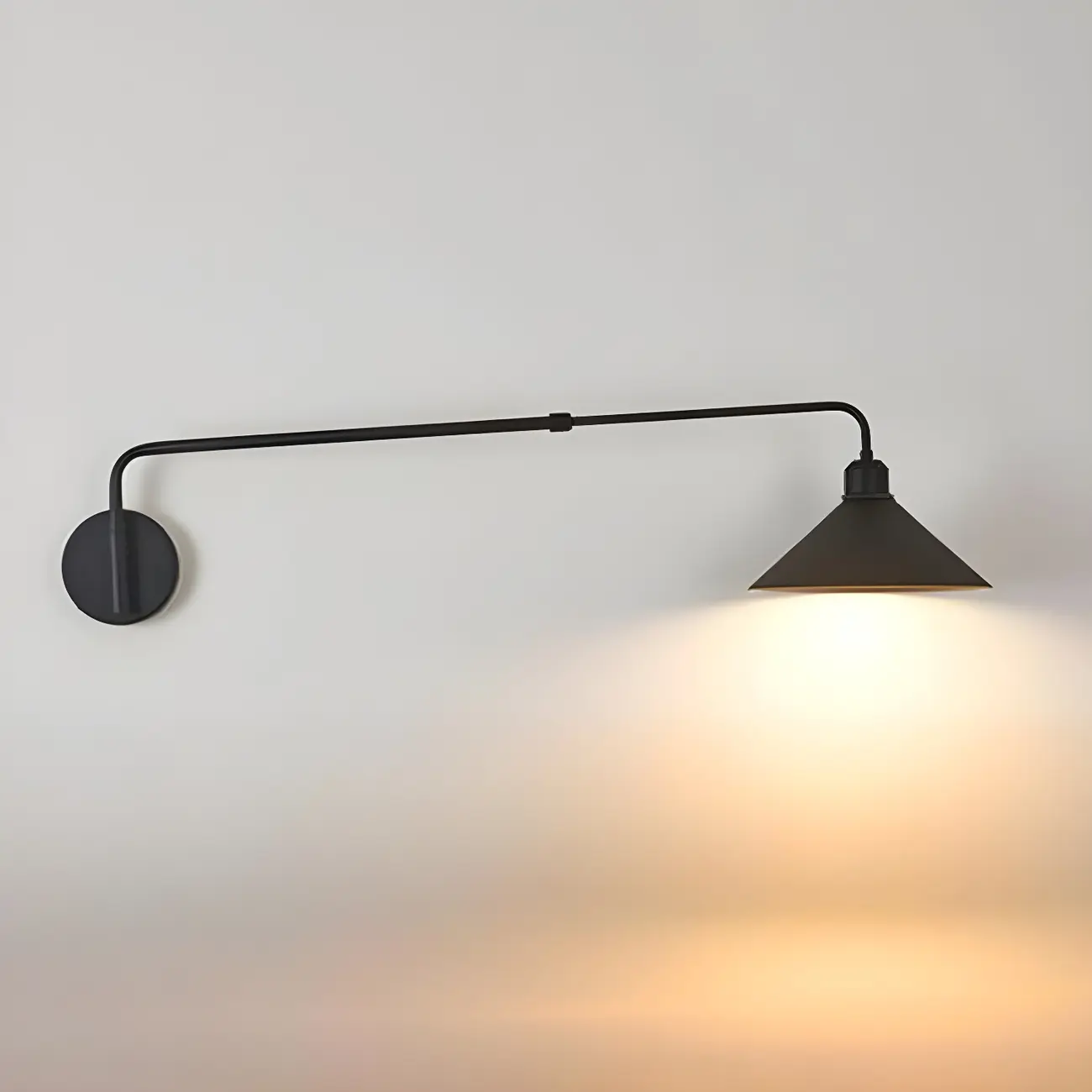 Simple Black Metal Adjustable Swing Arm Wall Light Image - 8 | homeyfad