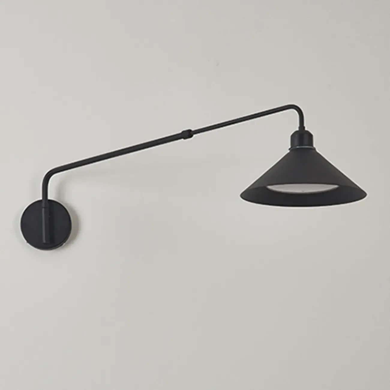 Simple Black Metal Adjustable Swing Arm Wall Light Image - 9