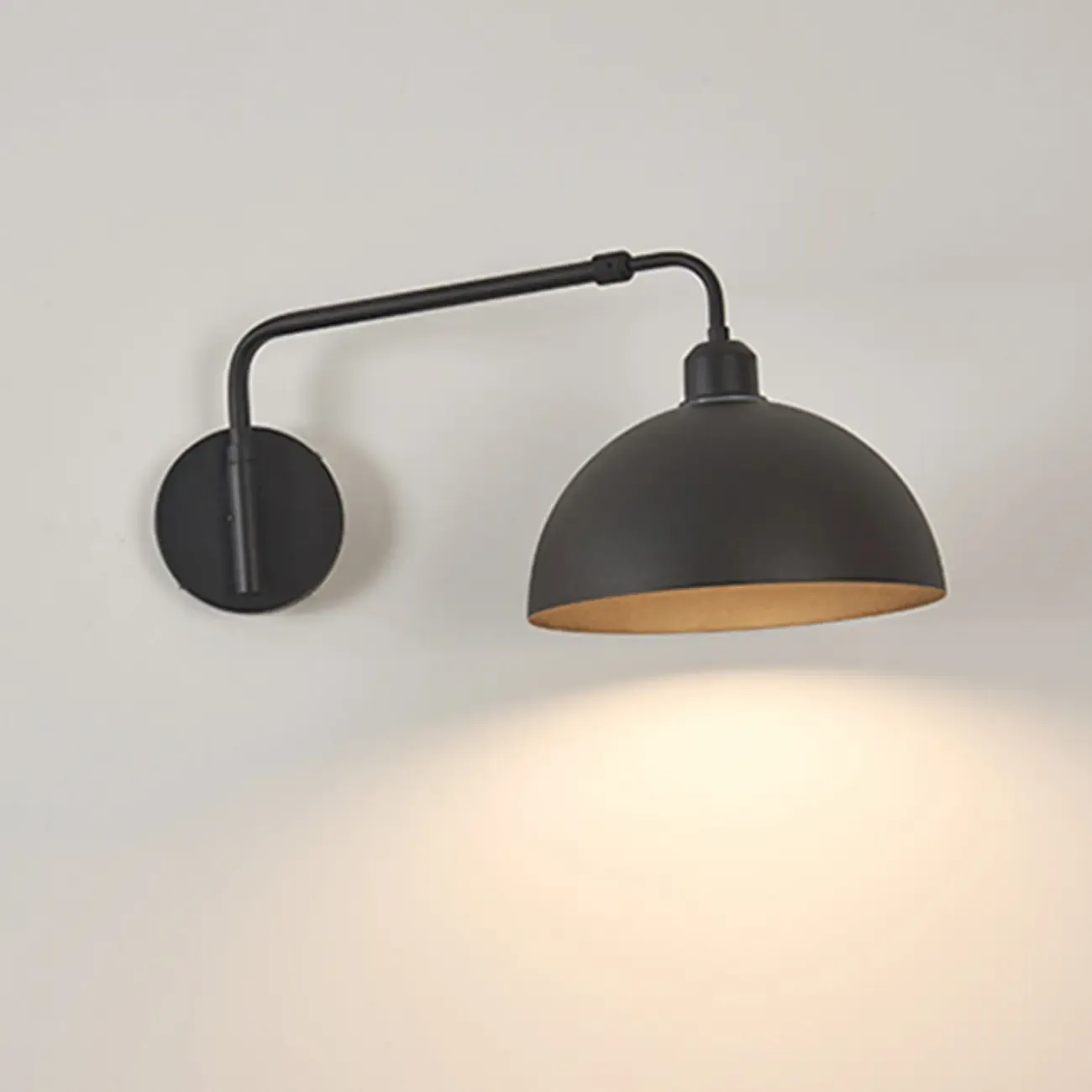 Simple Black Metal Adjustable Swing Arm Wall Light Image - 10