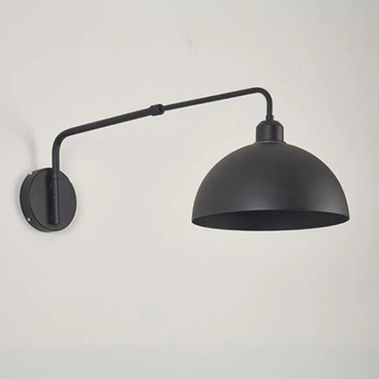 Simple Black Metal Adjustable Swing Arm Wall Light Image - 11 | homeyfad
