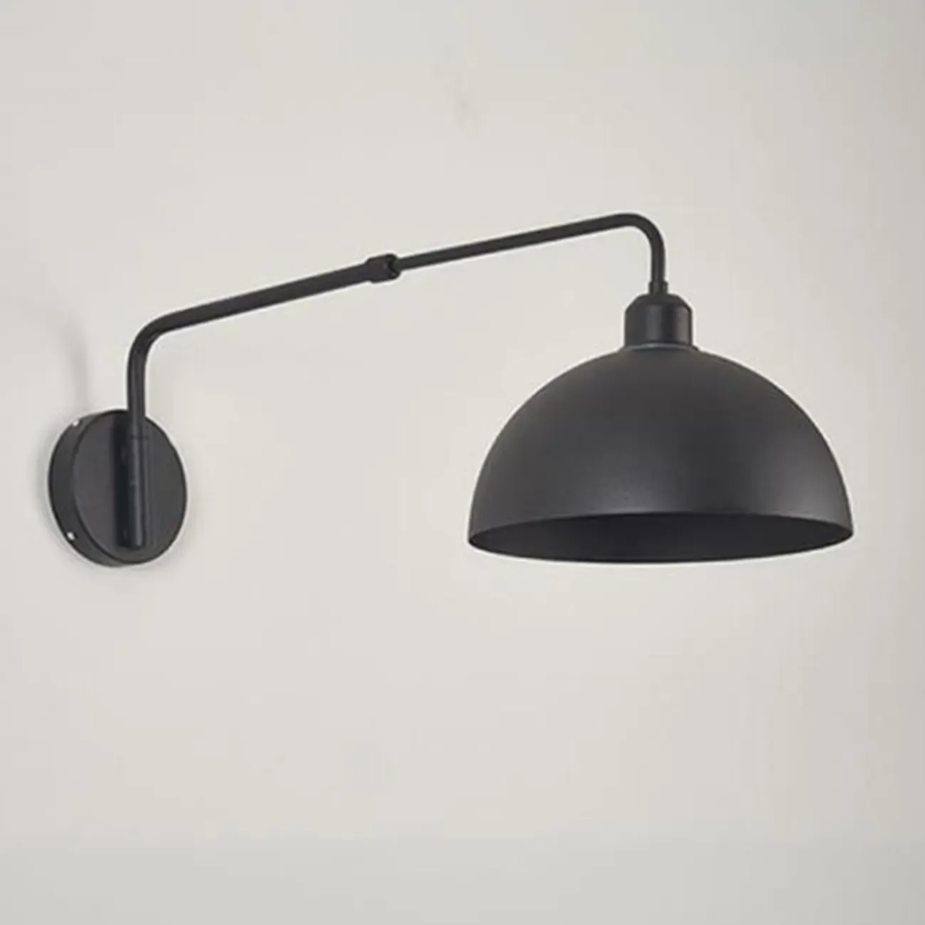 Simple Black Metal Adjustable Swing Arm Wall Light Image - 11