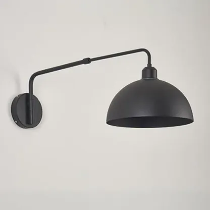 Simple Black Metal Adjustable Swing Arm Wall Light Image - 11