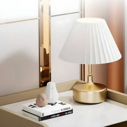 Modern Wooden Leather Soft-Edge 2-Drawer Nightstand Image - 8